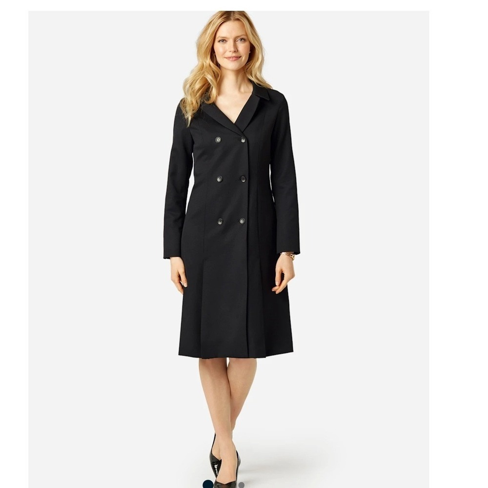 Pendleton Seasonless Black 100% Virgin Wool Double Breasted Coat dress NWT Sz 6